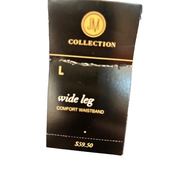 JM Collection Comfort Waistband Wide Leg Loungewear Stretch Knit Pants Large NWT - Picture 2 of 3